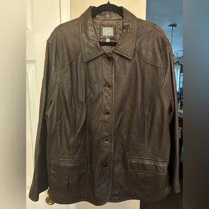 J. Jill Dark Brown Leather Jacket